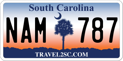 SC license plate NAM787