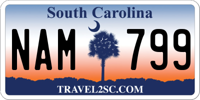 SC license plate NAM799