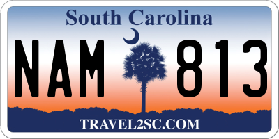 SC license plate NAM813