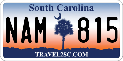 SC license plate NAM815