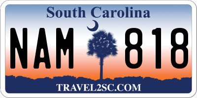 SC license plate NAM818