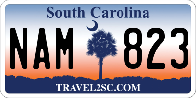SC license plate NAM823
