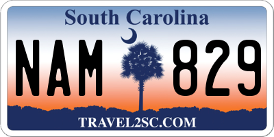 SC license plate NAM829