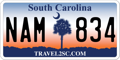 SC license plate NAM834