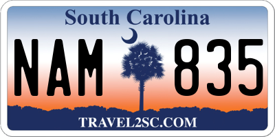 SC license plate NAM835