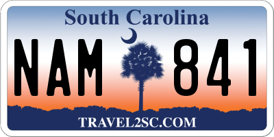 SC license plate NAM841
