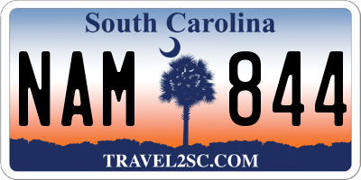 SC license plate NAM844