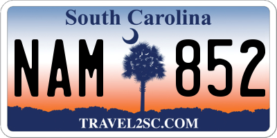 SC license plate NAM852
