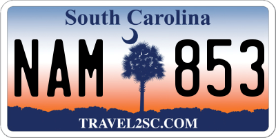 SC license plate NAM853
