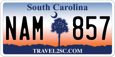 SC license plate NAM857