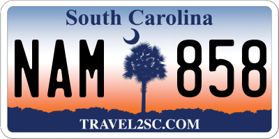SC license plate NAM858