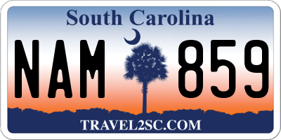 SC license plate NAM859