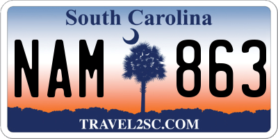 SC license plate NAM863