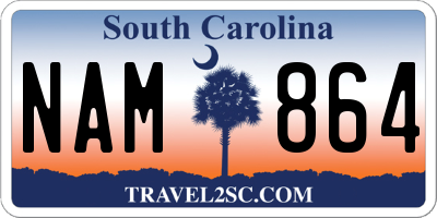 SC license plate NAM864