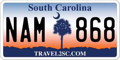 SC license plate NAM868