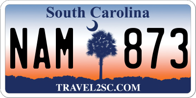 SC license plate NAM873