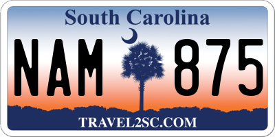 SC license plate NAM875