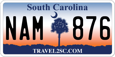SC license plate NAM876