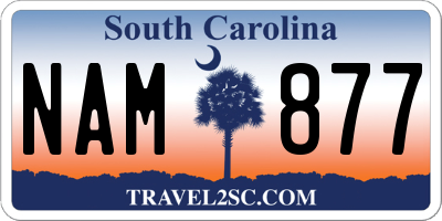 SC license plate NAM877