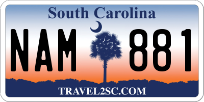 SC license plate NAM881