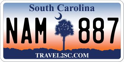 SC license plate NAM887