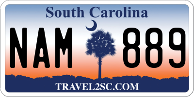 SC license plate NAM889