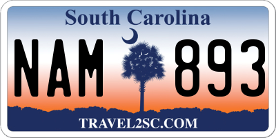 SC license plate NAM893