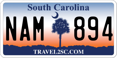 SC license plate NAM894