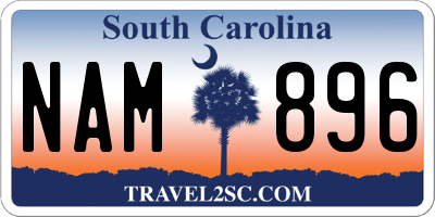 SC license plate NAM896