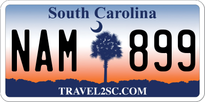 SC license plate NAM899