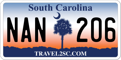 SC license plate NAN206
