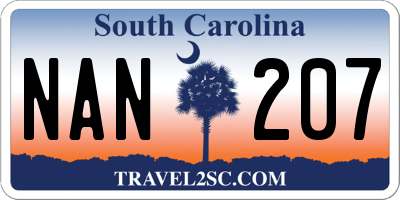 SC license plate NAN207