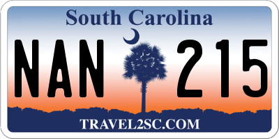 SC license plate NAN215