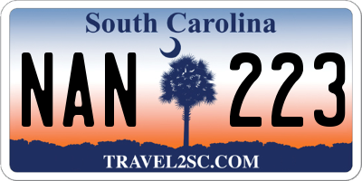 SC license plate NAN223