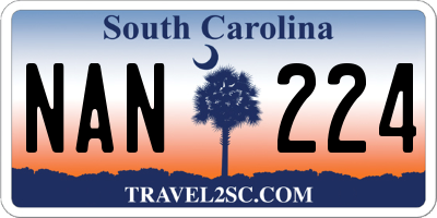 SC license plate NAN224