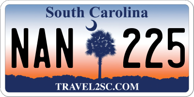 SC license plate NAN225