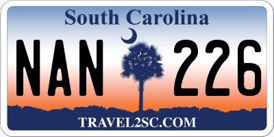 SC license plate NAN226