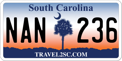 SC license plate NAN236