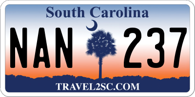 SC license plate NAN237