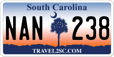 SC license plate NAN238