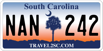 SC license plate NAN242