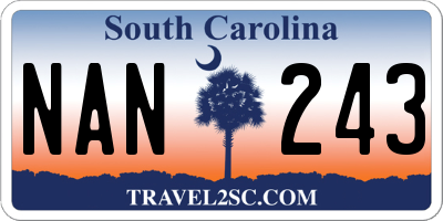 SC license plate NAN243
