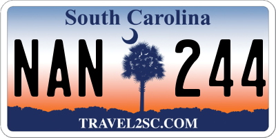 SC license plate NAN244