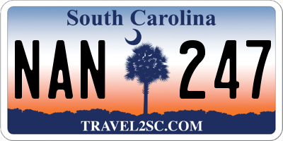 SC license plate NAN247