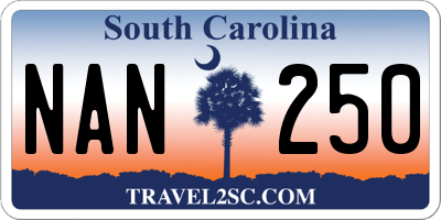 SC license plate NAN250