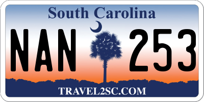 SC license plate NAN253