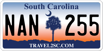 SC license plate NAN255