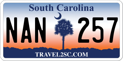 SC license plate NAN257