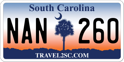 SC license plate NAN260