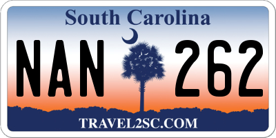 SC license plate NAN262